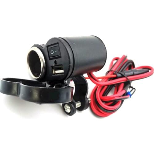 Motorcycle Cigarette Lighter + USB Charger Power Port Outlet Socket Waterproof