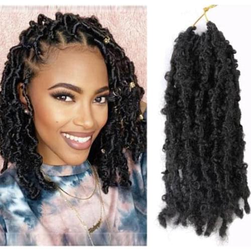 Butterfly Bob Locs Crochet Hair 12inch Distressed Crochet Faux locs Hair Pre Looped Short Boho Soft locs Crochet Braids For Blac