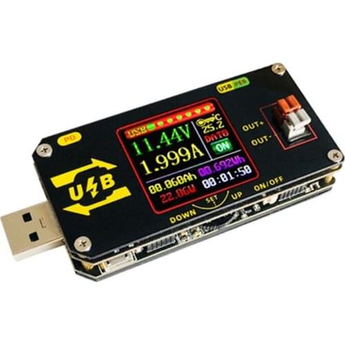 XY-UMPD USB Color Screen Charging Tester Deception Type-C Voltage Ammeter CNC Buck-Boost Power Supply PD Detection M7DA