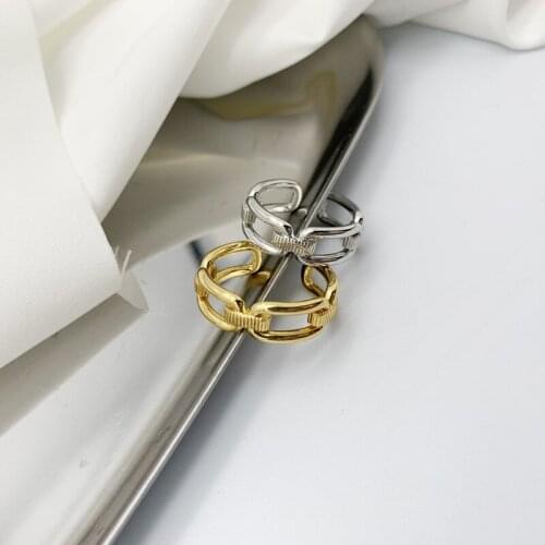 European and American Ring Female Personality Buckle Open Female Ring Fashion Retro Wild Trendy Light Luxury Niche Ring