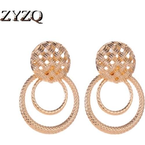 ZYZQ Vintage Hyperbole Earrings For Women Special Geometric Design Hot Selling Silver Plated Accessories Birthday Gift For Women