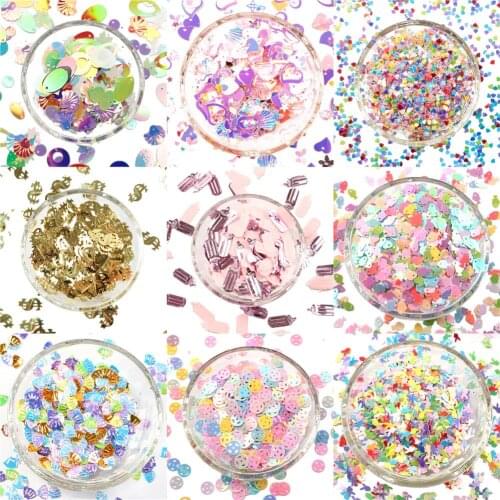 10g/pack Multi Size Filler Sequins Paillettes for Nails Art manicure/wedding decoration confetti Mix colors DIY,10Yc19998