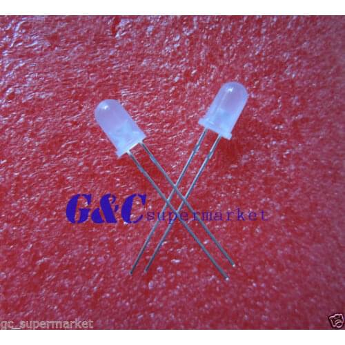 100Pcs LED F5 DIFFUSED Milk white 5MM WHITE LIGHT Super Bright Bulb Lamp L5 diy electronics