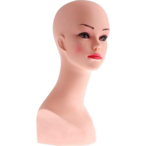 15'' Lady Plastic Mannequin Manikin Head Model Wig Glasses Hat Display Stand