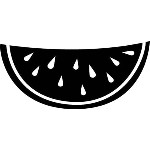 17cm*7.8cm Watermelon Slice Fruit Wedge Fashion Stickers Decals Car-Styling Black/Silver S3-6680