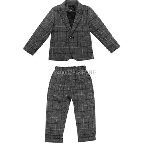 Summer Kids Formal Jacket Pants 2Pcs Clothing Set Flower Boys Wedding Suit Children Prom Party Performance Tuxedo Dress Costume