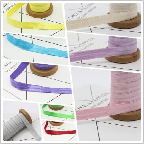 50 Yards 15mm Plain Elastic Band Bright Elastic Band Boud Edage Belt Yoga Band Light Nylon Ribbon Rubber Band Hair Band