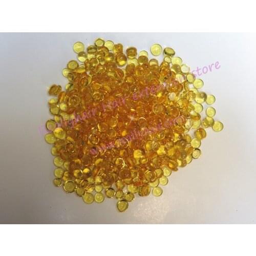 Free shipping 1kg Keratin Glue Granules Beads Grains Hair Extensions transparent yellow color for I tip/ U-tip hair