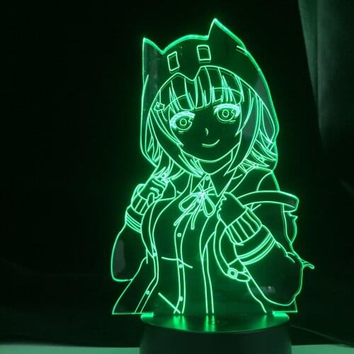 Chiaki Nanami Danganronpa 2 3D Led Anime Lamp Illusion Lighting Color Changing Night Lights Lampara For Xmas