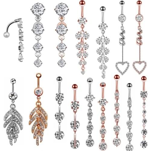 Zirconium Navel Ring Jewelry Stainless Steel Sexy Belly Button Rings Navel Piercing Ombligo Nombril Accessories for Women