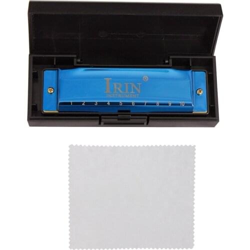IRIN C-160 Blues Key of C Harmonica 10 Holes 20 Tunes Mouth Organ Copper Harmonicas with Box Wind Instruments