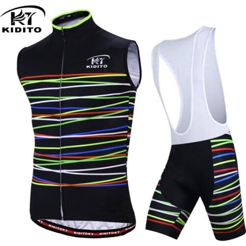 Kiditokt Summer Sleeveless Strap Set 3D Foam Pad Comfortable Mens Sleeveless Breathable Cool Cycling Jersey Elastic