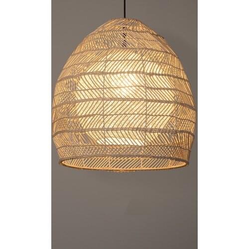 Chinese Hand Woven Rattan Pendant Lights Vintage Loft Living Room Decoration Hanging Lamps Home Decor Restaurant Chandelier
