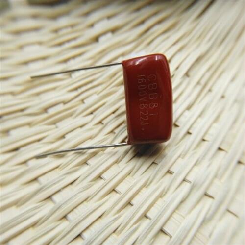 20pcs CBB capacitor 822 1600V 822J 1.6KV 8200pF 8.2nF P15 CBB81 Metallized Polypropylene Film Capacitor