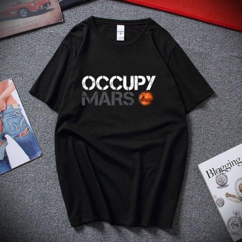 Space X T shirt Tesla Tees Casual Top design Popualr Occupy Mars 100% Cotton Tee SHIRT