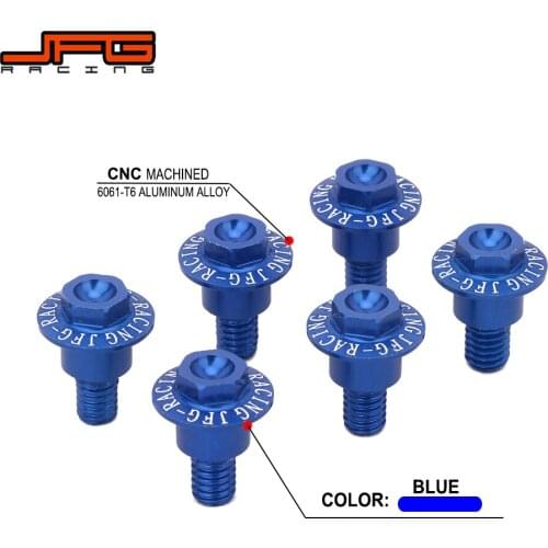 Motorcycle 6PCS Screw Blue Front Fork Guard Bolts For YAMAHA YZ65 YZ85 YZ125 YZ250 YZ250F YZ450F YZ125X YZ250X YZ250FX YZ450FX