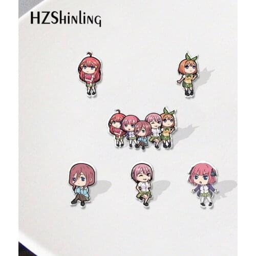 Quintessential Quintuplets Acrylic Lapel Pin Badge Resin Epoxy Jewelry