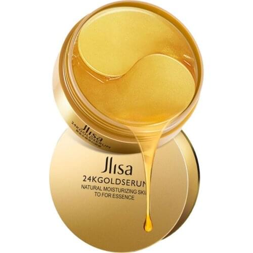 60PCS Eye Mask Golden Hyaluronic Acid Repair Eye Patches Remove Dark Circles Moisturizing Crystal Collagen Gel Eye Skin Care