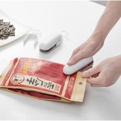Portable QuevinalHand Pressure Mini Sealing Machine Heat Impulse Sealer Bags Capper Plastic Food Snack Storage Sealing Bag Clips