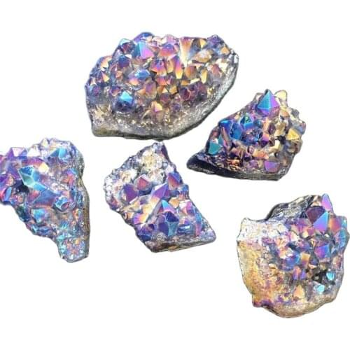 Lovely Rainbow Angel Aura Crazy Amethyst Clusters Natural Quartz Crystal Rough Lealing Stone for Children Gifts