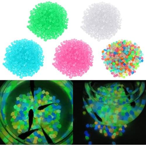 About 180 g /Pack 14mm Resin Artificial Cobblestone Home Decors Luminous Stone Glowing Pebbles Gravel Garden Decoration