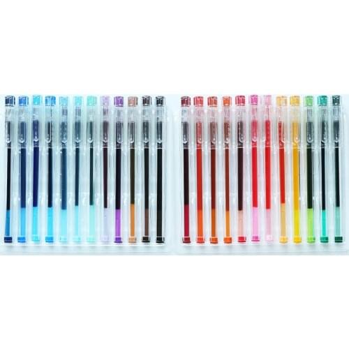 24 colors/lot Gel Pen 0.5mm Water Resistance Bead Pen Direct Liquid Water-based Pen AGPA9206