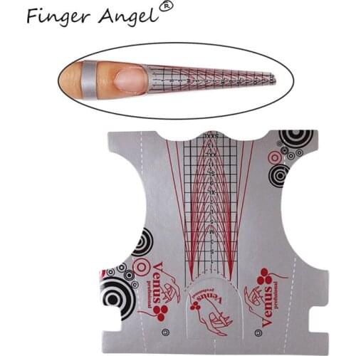 Finger Angel Silver Nail Forms 50/100/500pcs Nail Forms Stickers Curved Nail Tips Extension UV GEL French Manicure Nails Tool