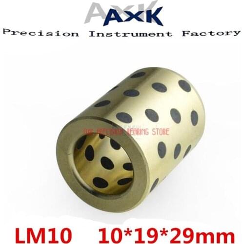 Ball Bearing 10pcs 10x19x29 Mm Linear Graphite Copper Set Bearing Bushing Oil Self-lubricating Jdb Free Shipping Lm10uu Lm10