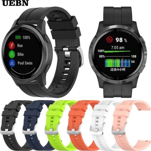 UEBN Silicone Sport For Garmin vivoactive 4 Strap High Quality Bracelet for vivoactive 3 forerunner 645 Venu Sq watchbands