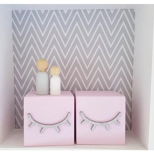 Nordic Nursery Decor Wood Nature Blocks Wooden Building Blocks Craft With Eyelash Early Scandinavian Style Children Room Decor