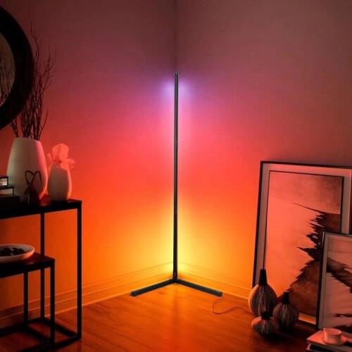 Modern LED Corner Floor Lamp Atmosphere Light Lights Colorful Bedroom Living Room Home Decoration Indoor Lighting Standing Lamps