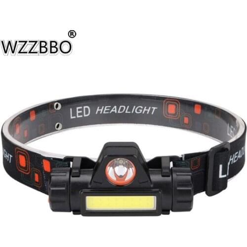 LED Headlight Multi-function USB Strong Light Rechargeable Outdoor Emergency Head-mounted Waterproof Flashlight COB with Magnet