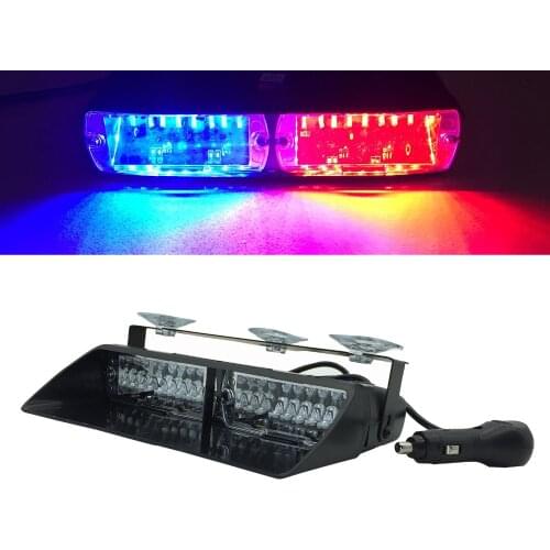16 LED flash light 16Led Red blue flash strobe Emergency EMS Police Warning light Flashing firemen Led lights in Car DC12V