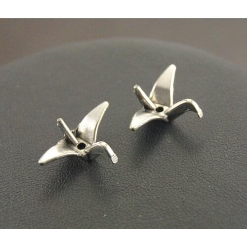 30 pcs Silver Color 3D Pigeon Connector Charms 20x8mm A209 Fit Jewelry Making A209