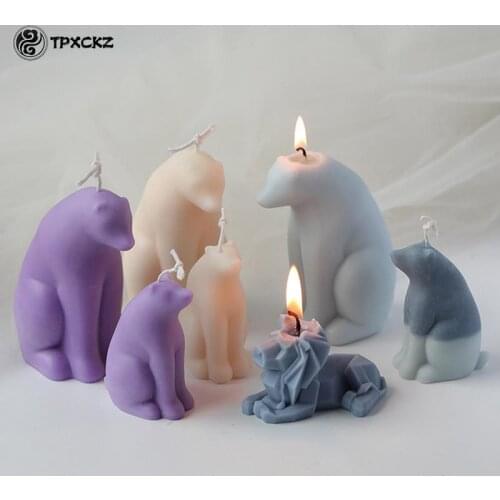 3D Polar Bear Silicone Candle Mold Christmas Decor Scented Candle Plaster Mold