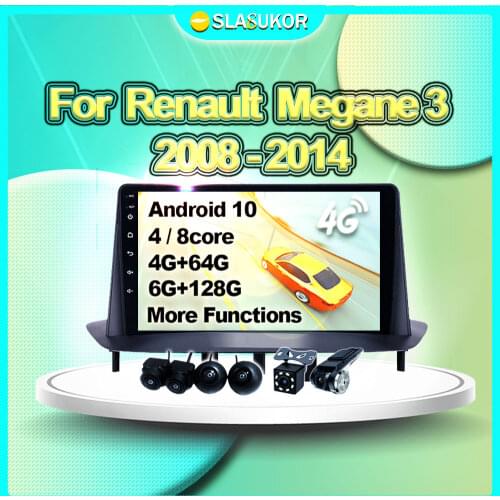 6G+128G For Renault Megane 3 2008 2009- 2014 Android Auto Multimedia Video Car Radio Navigation GPS 4G Carplay DVD No 2din 2 din