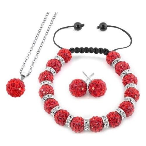 Free shipping 10mm mix Beads set Bracelet eearring Bangles silver plated necklace chain for women lot crystal rt3s