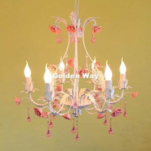 Free Shipping Floral Style Chandelier Light Luxury Decorative Pendant Lamp Indoor Iron Crystal Chandelier Dining Room Lighting