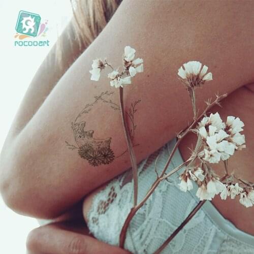 Black Triangle Tattoos Temporary Women Geometric Arm Art Tattoo Sticker Tree Mountain Water Transfer Tatto Cool Women Decor Taty