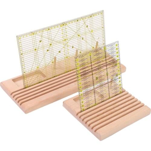 LMDZ Wooden Ruler Holder With Space Reel Holder Spool Organizer Storage Rack For Storage Of Different Rulers