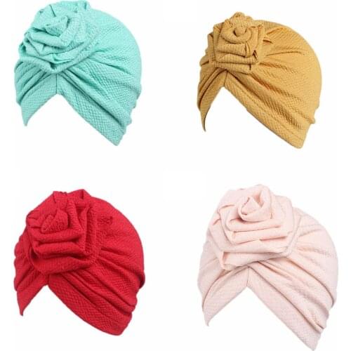 2020 Lovely Childrens Headband Baby Hair Band Girls Floral Cap Elastic Pure Color Pink/Red/Green/Yellow