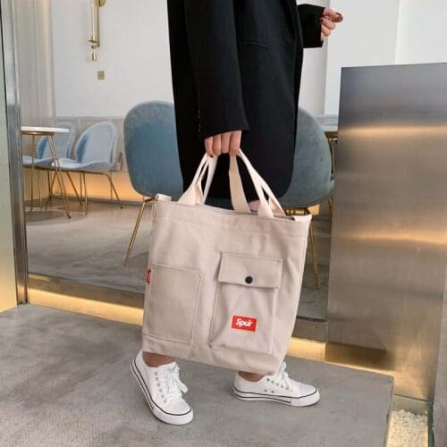 2020 New Women Student Canvas Fashion Shoulder Female Handbags Simple High Quality Girls Crossbody Bags Eco Shopping Tote Bolsa