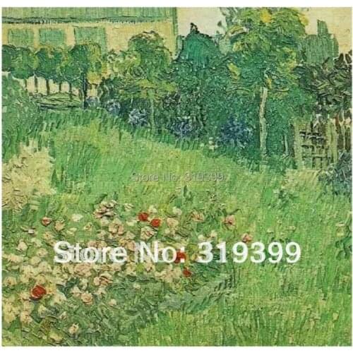 Linen Canvas Oil Painting Reproduction,Daubignys Garden by vincent van gogh,100% handmade,Free DHL Shipping,Museum quality