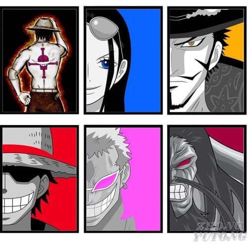 Nordic Style Canvas Painting Prints Anime One Piece Pictures Home Decoration Wall Art Watercolor For Living Room Modular Poster