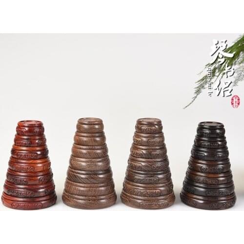 Red Wings wood carving wood red sandalwood black jacket 6 Azusa wood monolith carved circular base pad teapot cup base
