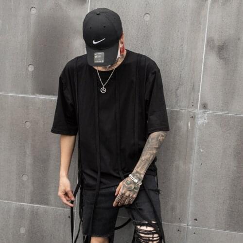 MIXCUBIC 2019 summer Hair stylist Night Costumes unique tassel design t shirt men casual slim t-shirts male tshirt,size M-XL