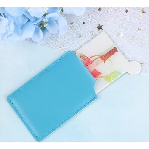 Mini Mirror square Shape Girl Mini Portable Mirror Pocket Makeup Cosmetics Compact Mirrors PU Leather Cover