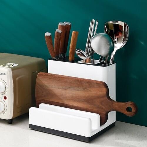 Multifunctional Knife Holder Pot Cover Storage Knife Board Stand Cutting Board Kitchen Cutlery Scissors Organizer Rack Kitchen