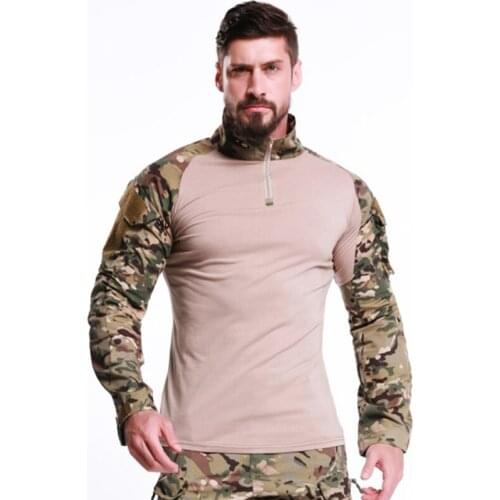 Men Outdoor Tactical Military Hiking T-Shirts Male Army Camouflage Long Sleeve Sports Camping Shirt Hunting Fishing Clothes A655