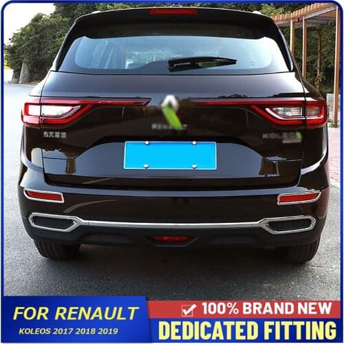 For Renault Koleos 2017 2018 2019 Car Back Rear Foglight Trims Cover ABS Chrome Tail Bumper Fog Lamp Cover Sticker